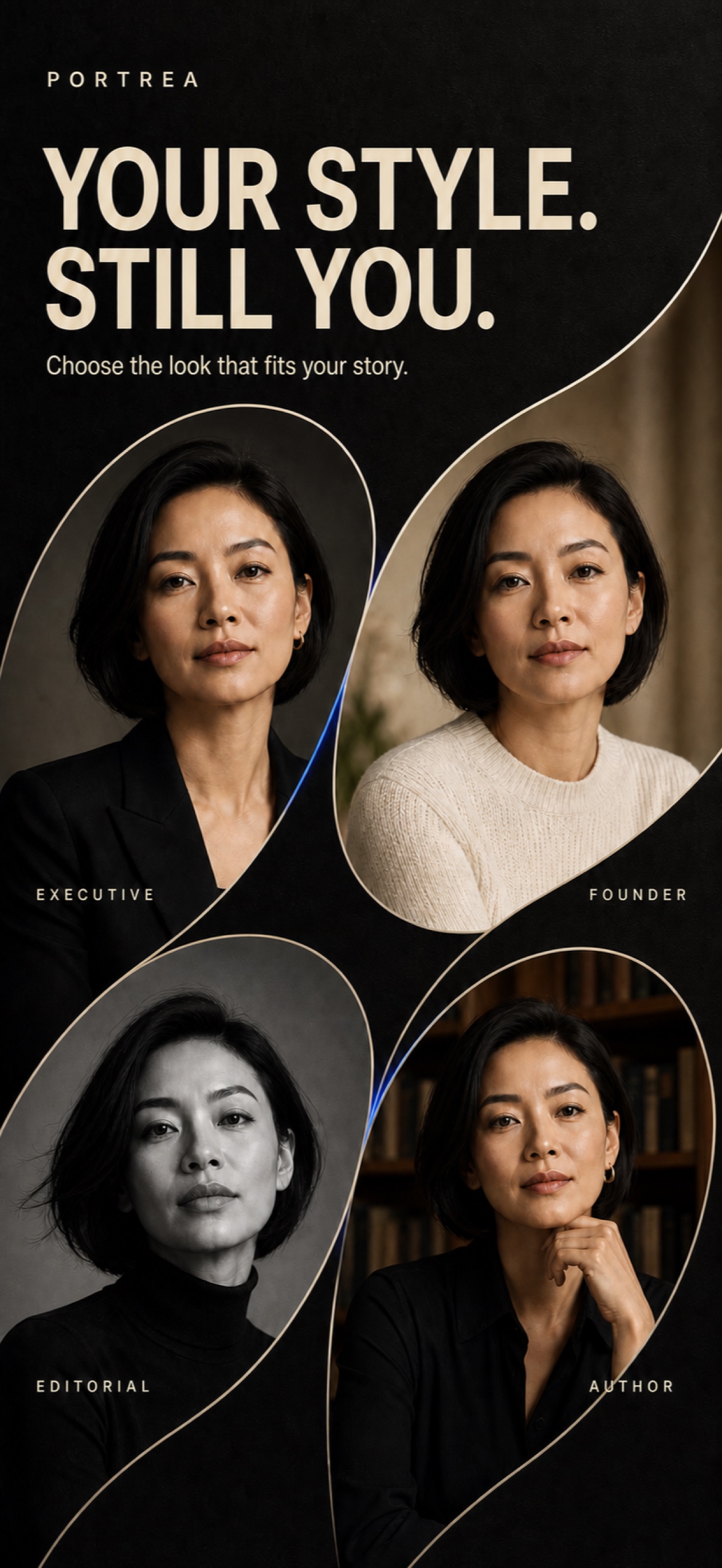 Professional portrait styles in Portrea